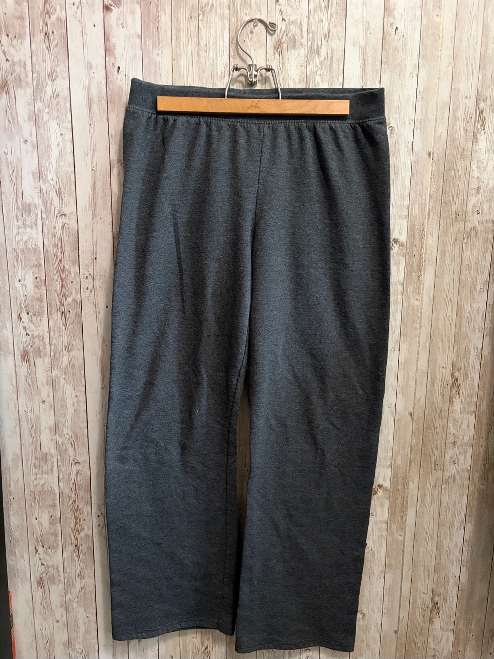 Hanes Comfort Wide-Leg Knit Pants - Charcoal